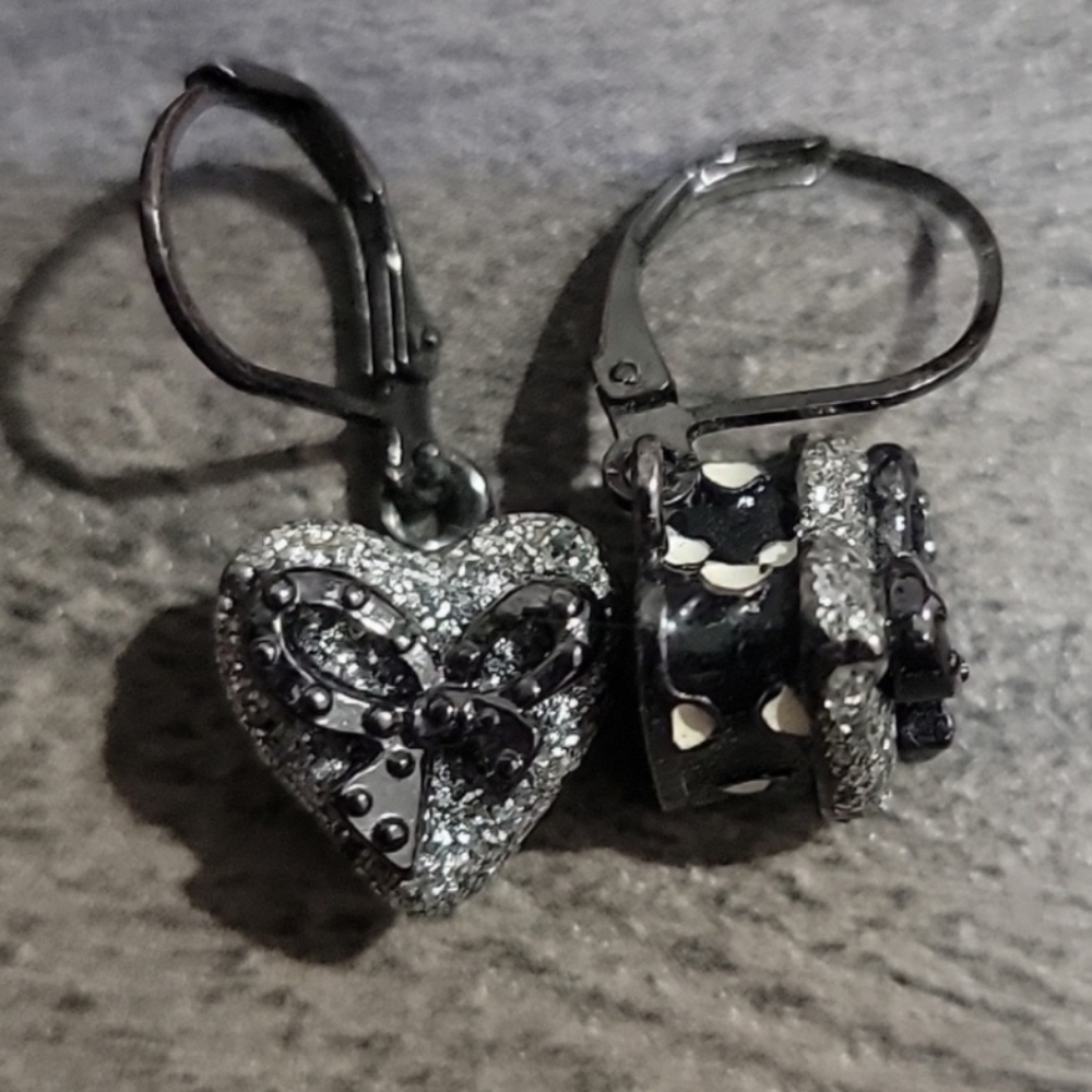 Betsey Johnson Heart Box Earrings